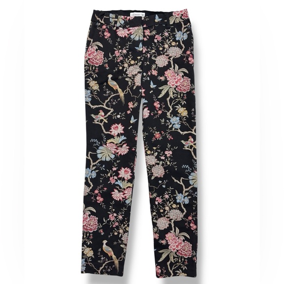 GP & J BAKER x H&M Floral & Bird Pattern Flat Front Ankle Length Trousers - Picture 2 of 8